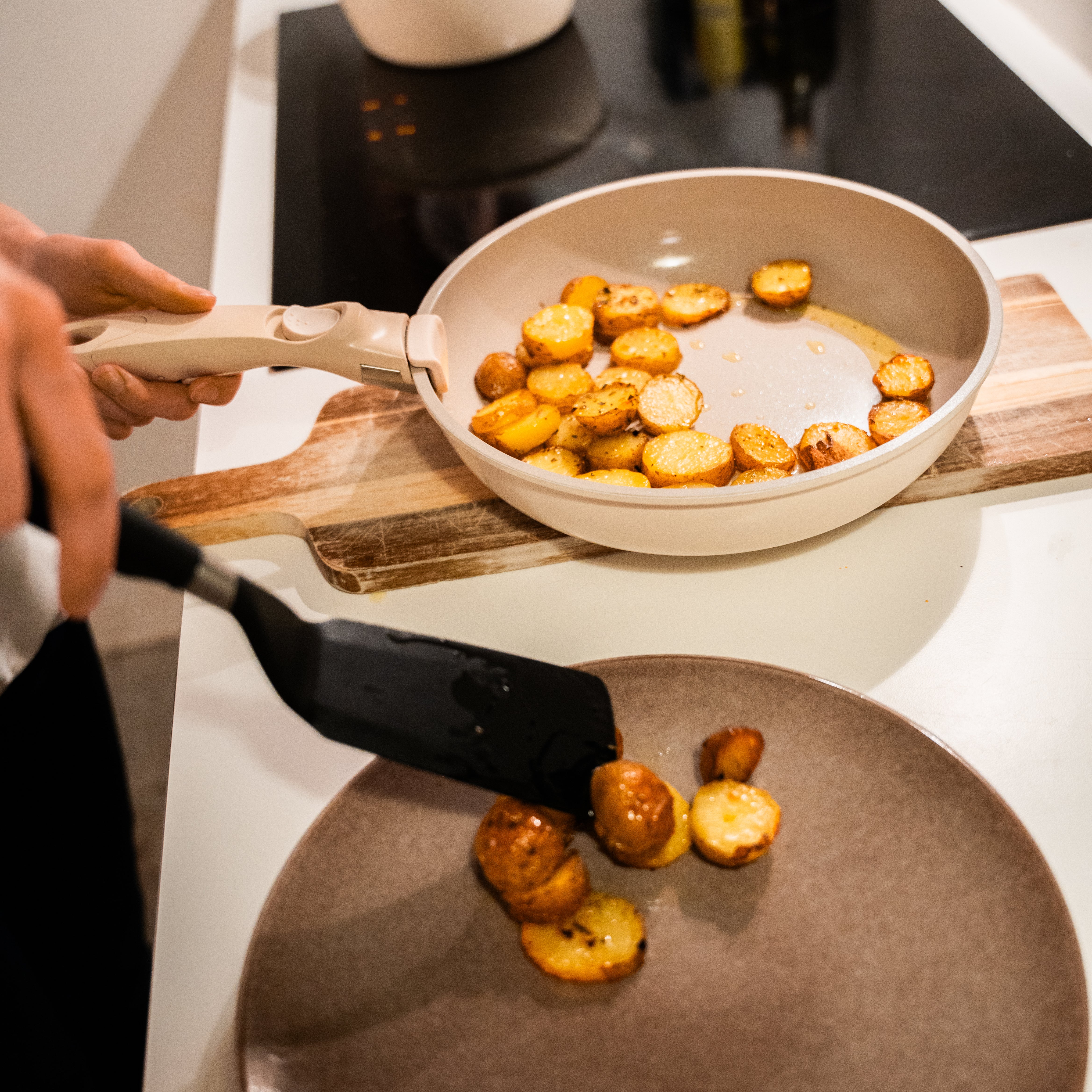 Nonstick Keramisk sæt (5 dele med aftagelig håndtag)