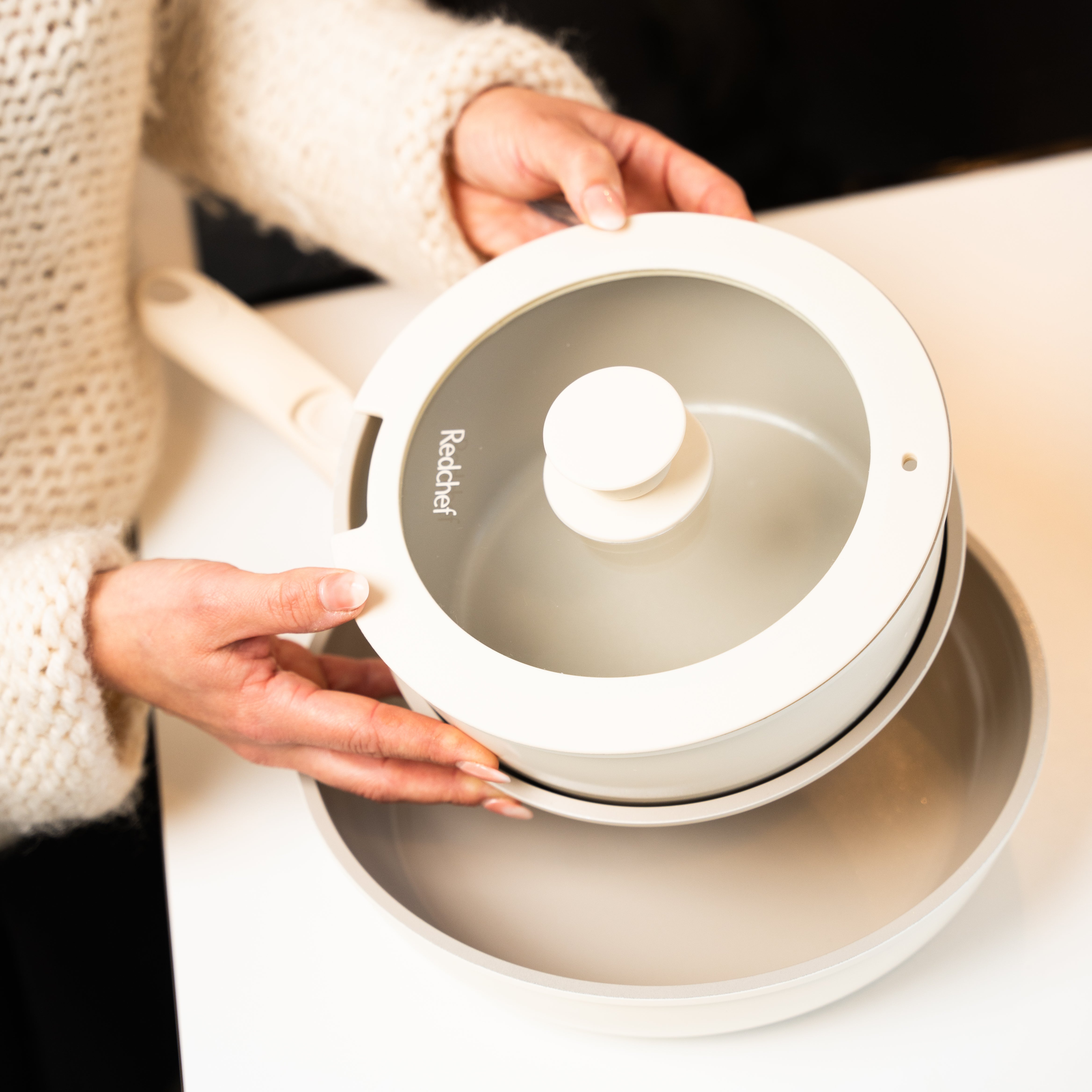 Nonstick Keramisk sæt (5 dele med aftagelig håndtag)